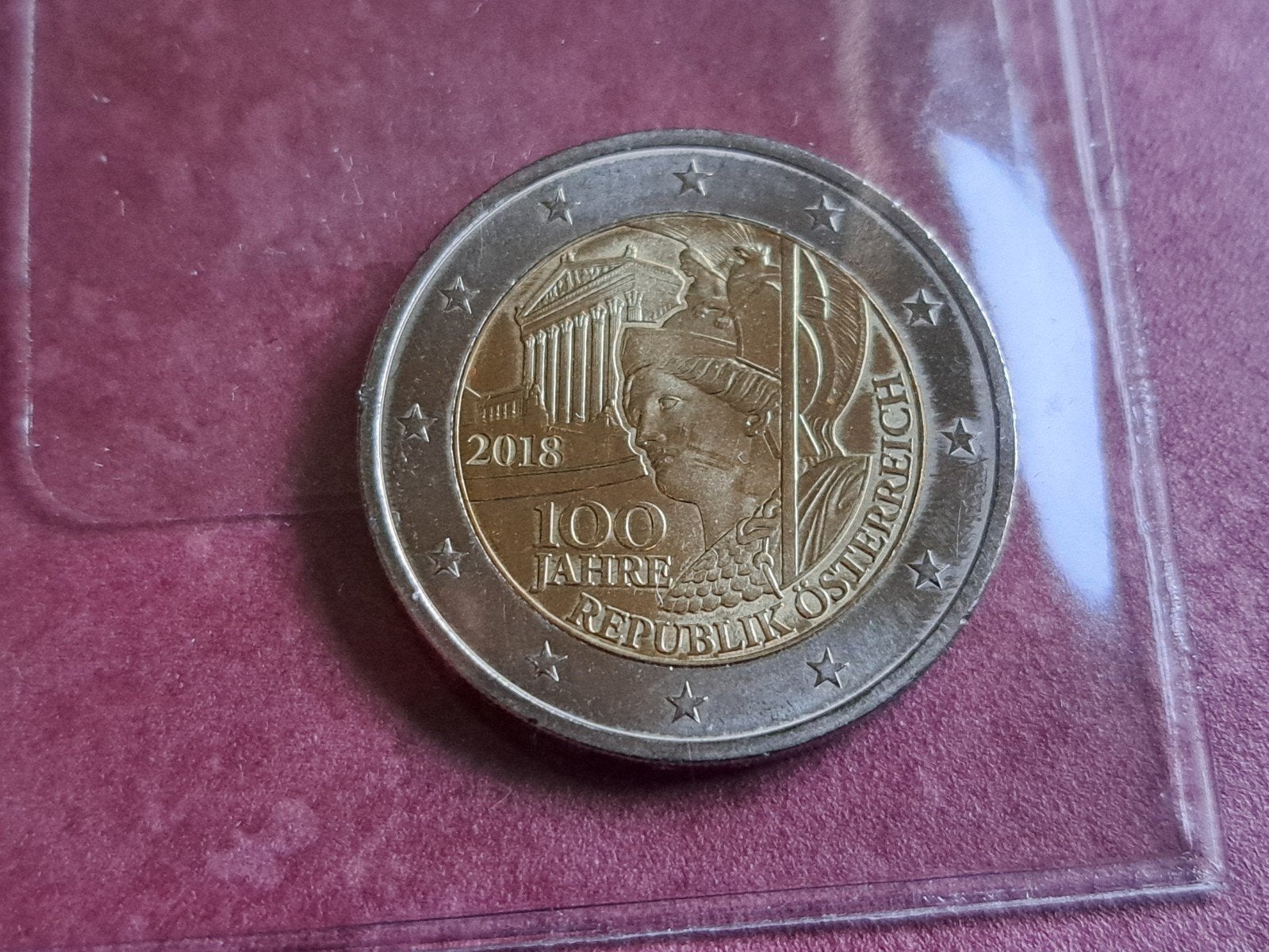 €2 UNC Oostenrijk 100 jaar Republiek 2018, Ophalen of Verzenden, Oostenrijk, 2 euro