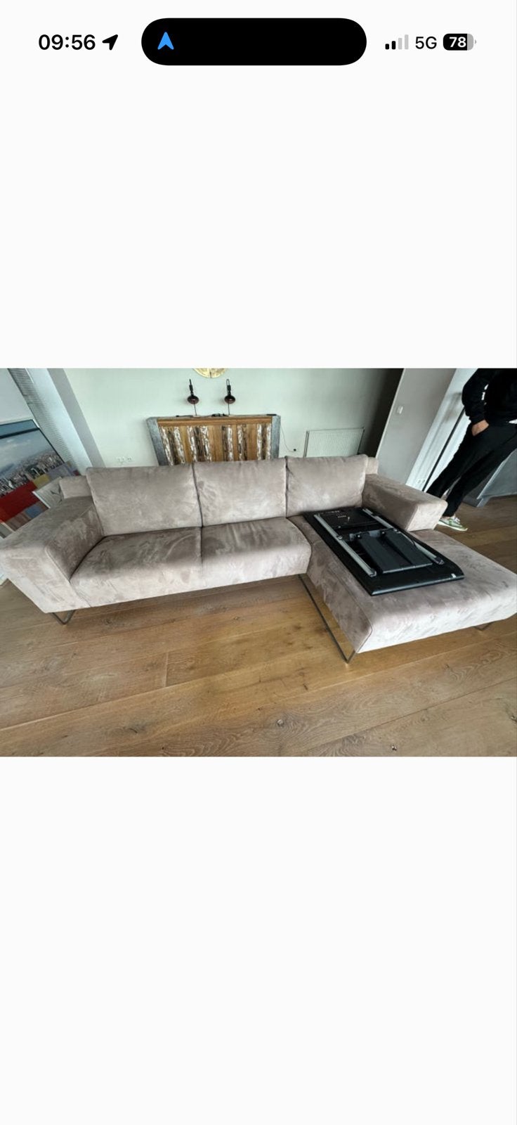 Montel hoekbank en fauteuil - Zo goed als nieuw, Ophalen, Zo goed als nieuw, Stof