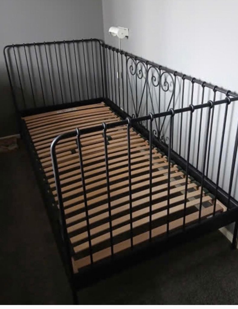 Meisjes bed, Ophalen, 90 cm, Eenpersoons, Zwart