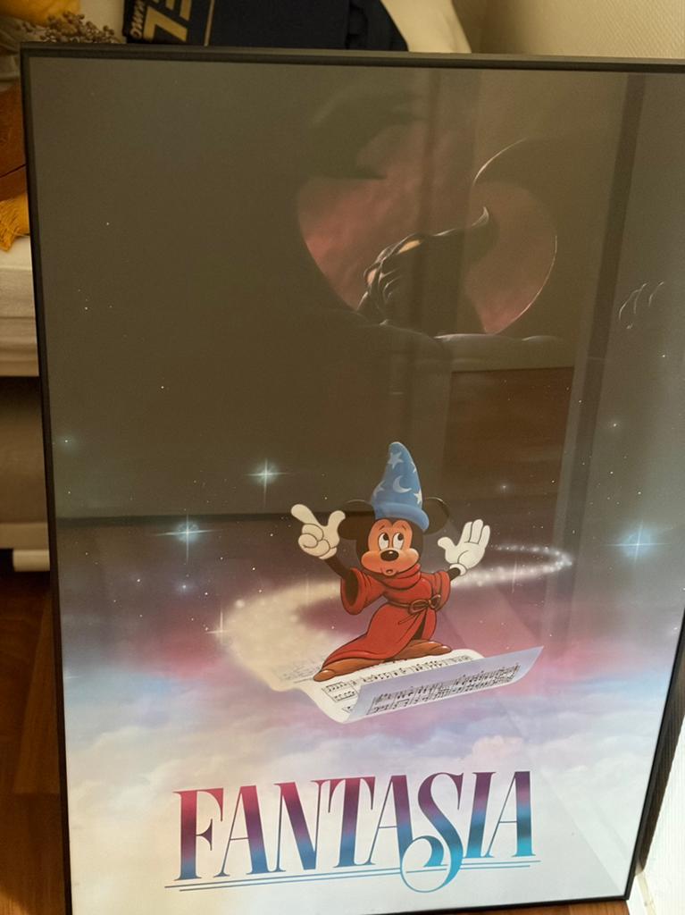 Disney Fantasia Mickey Mouse ingelijste poster, Ophalen, Mickey Mouse, Gebruikt, Plaatje of Poster
