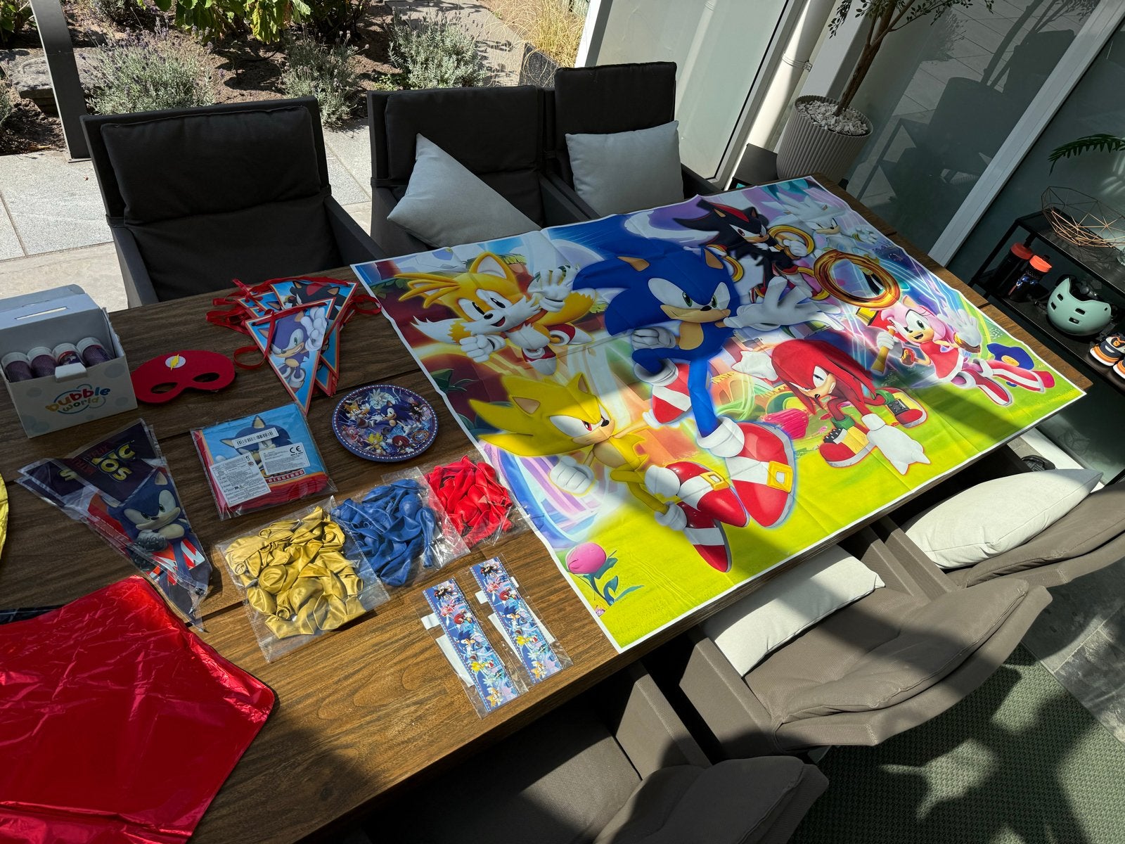 Sonic the Hedgehog Feestpakket - Compleet voor Verjaardag, Ophalen of Verzenden, Zo goed als nieuw, Feestartikel, Verjaardag