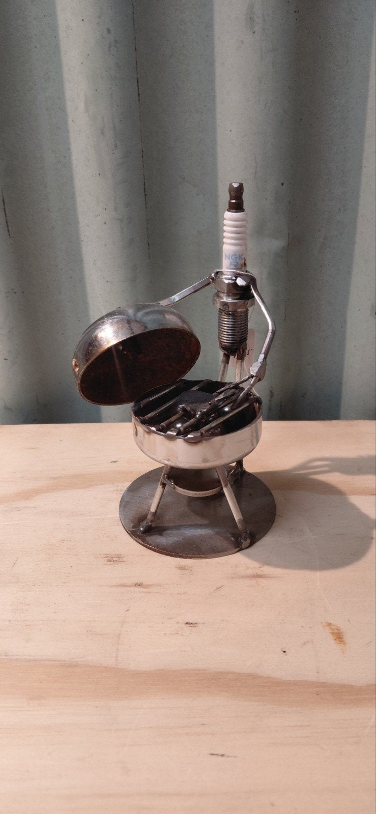 Metal art BBQ mannetje van oude bougie - mancave, Overige stijlen, Nieuw, Ophalen of Verzenden, Metaal