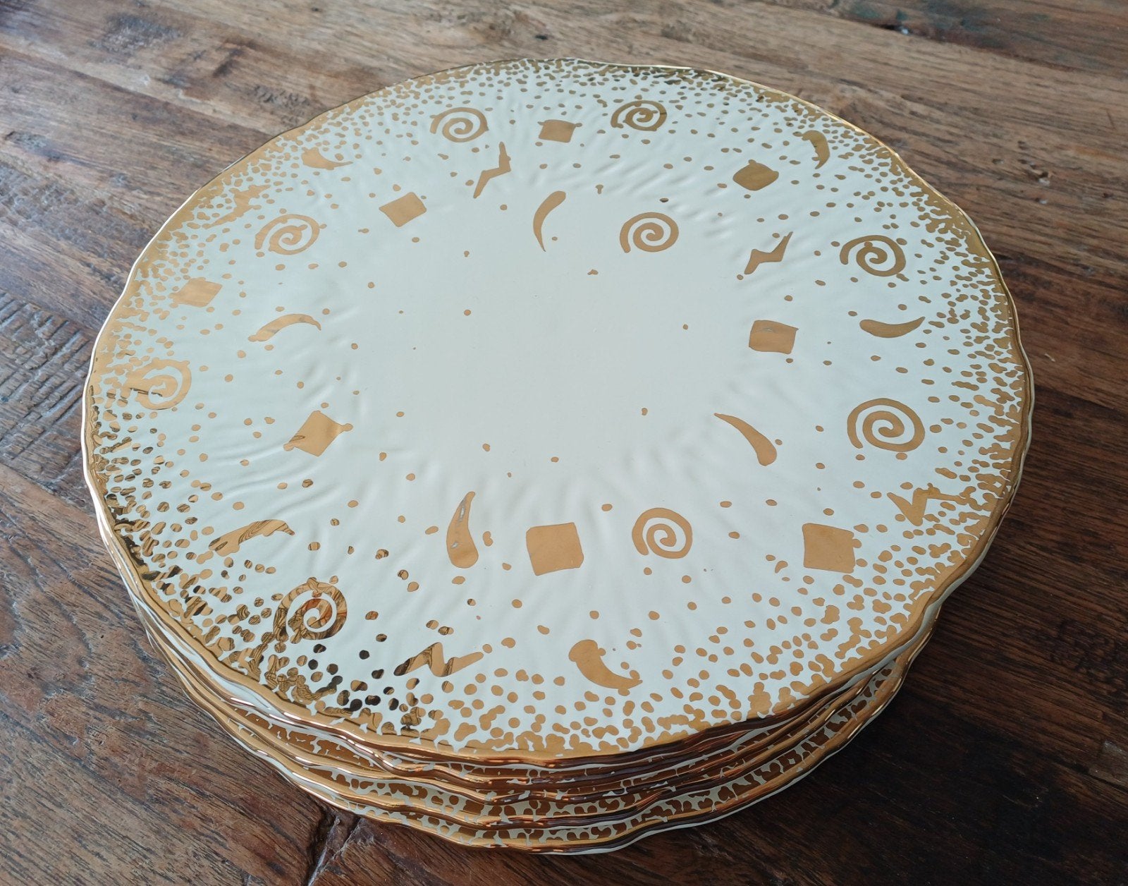 6 Exclusieve Crème-Gouden Borden voor € 45 Artichaut, Ophalen