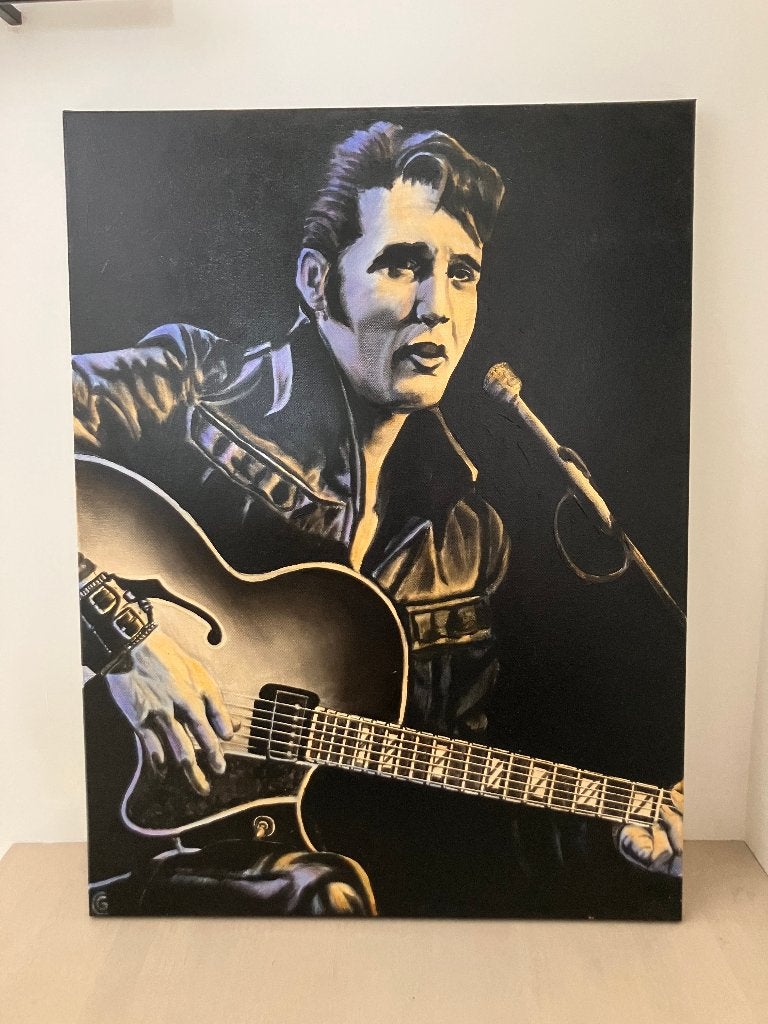 Schilderij doek schilderwerk paneel Elvis Presley - the king, Ophalen