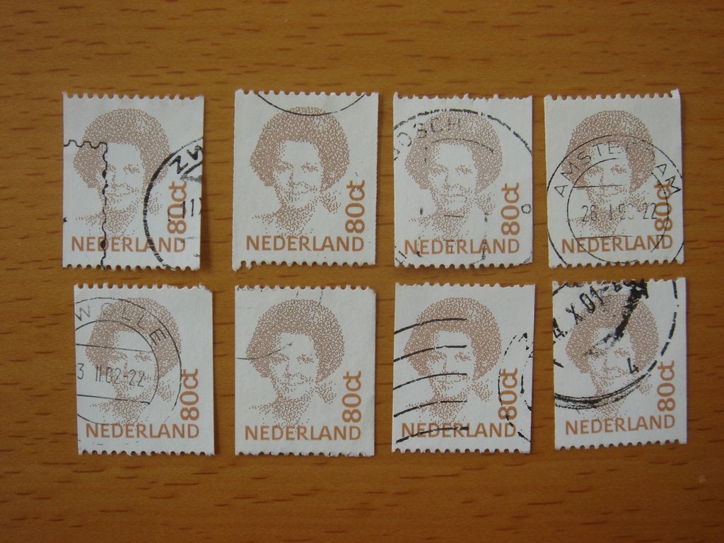 Beatrix type Inversie 8x NVPH 1489 A - 80 cent, Postzegels en Munten, Postzegels | Nederland, Ophalen of Verzenden, Na 1940, Gestempeld