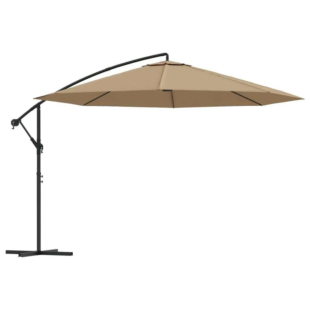 Zweefparasol 300cm Taupe - Inclusief voet en hoes, Ophalen, Gebruikt, 2 tot 3 meter, Zweefparasol