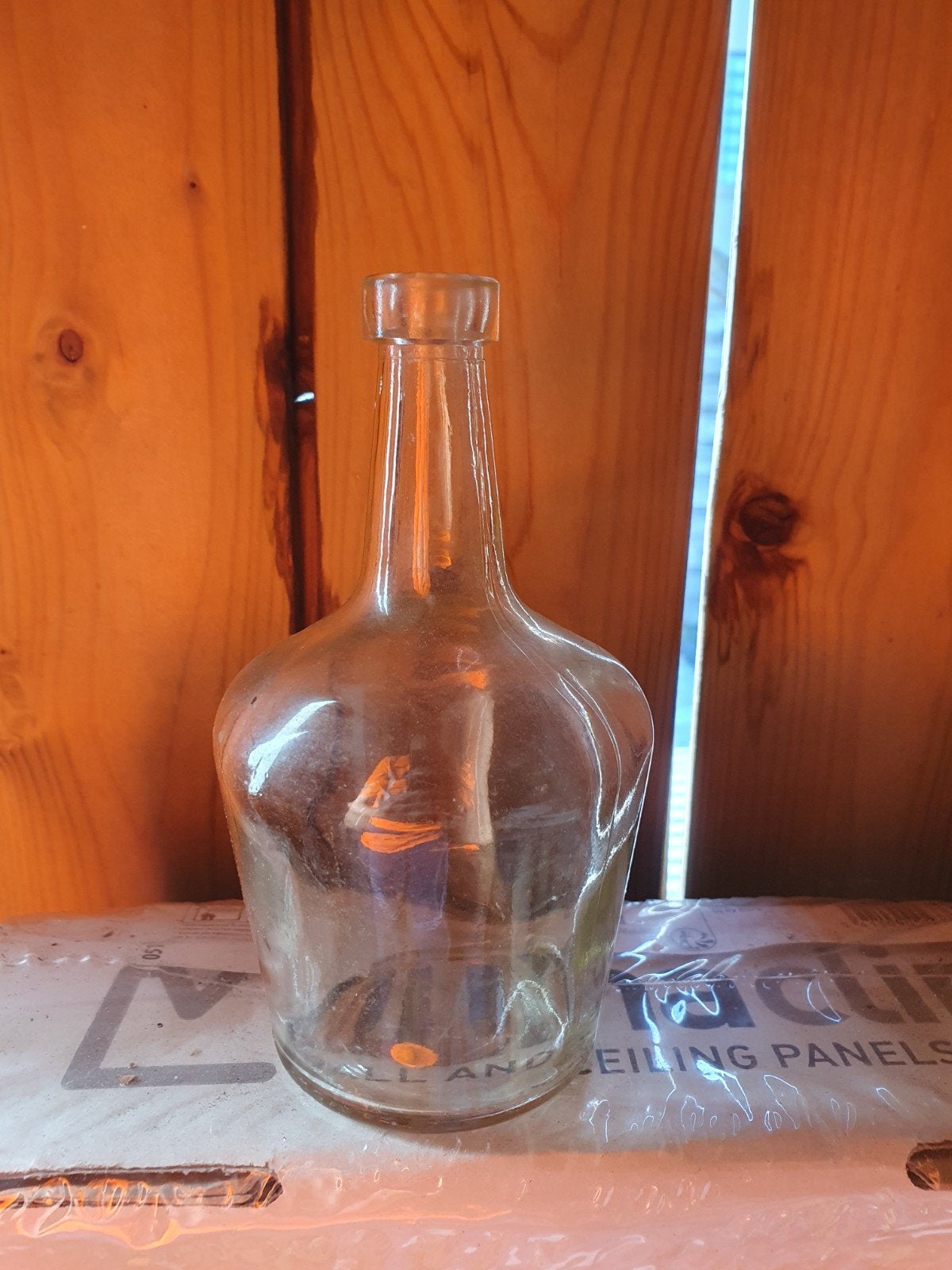 Vintage Dame Jeanne Wijnballon - Helder Glas, Antiek en Kunst, Ophalen of Verzenden