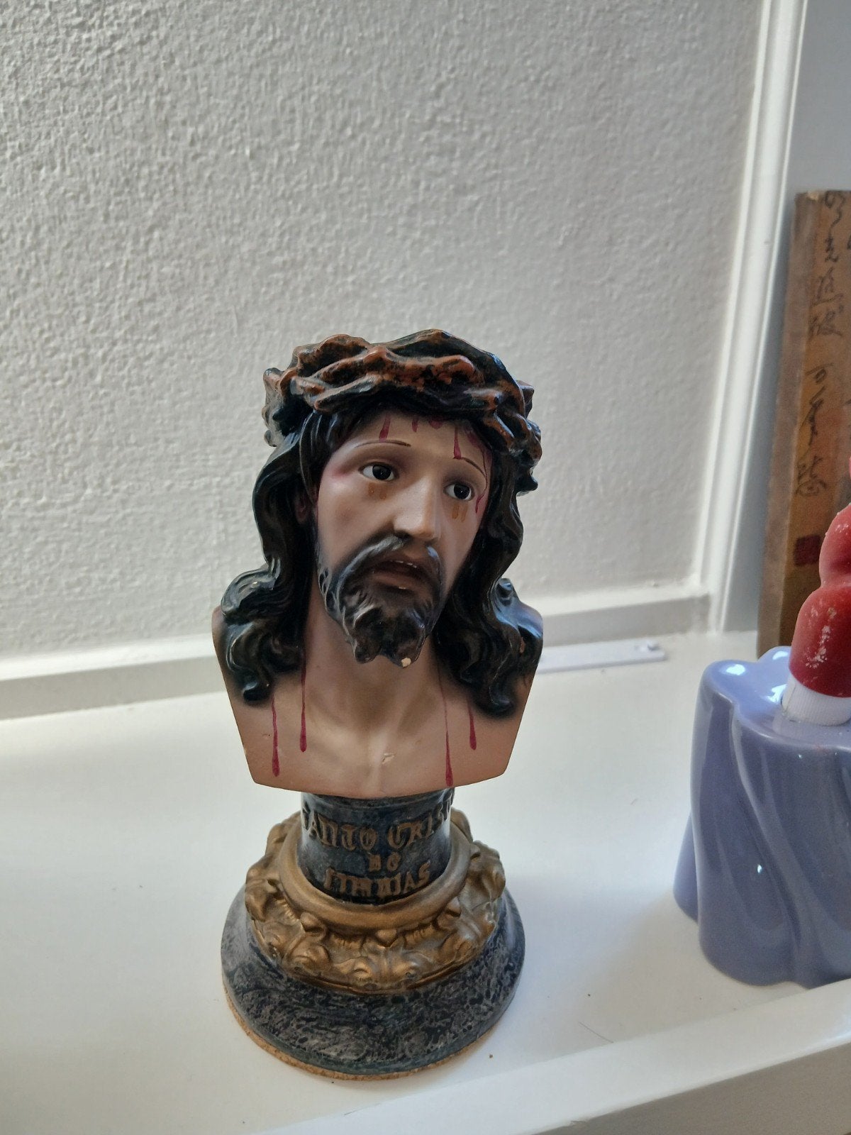 Jezus Christus Buste met Doornenkroon - Religieuze Decoratie, Antiek en Kunst, Ophalen of Verzenden