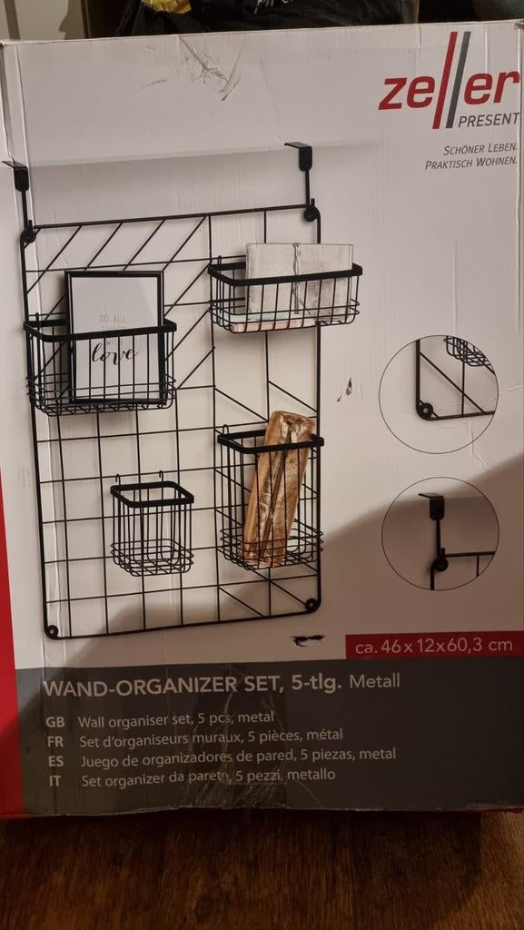 Zeller wandorganizer set, 5-delig, metaal, Ophalen