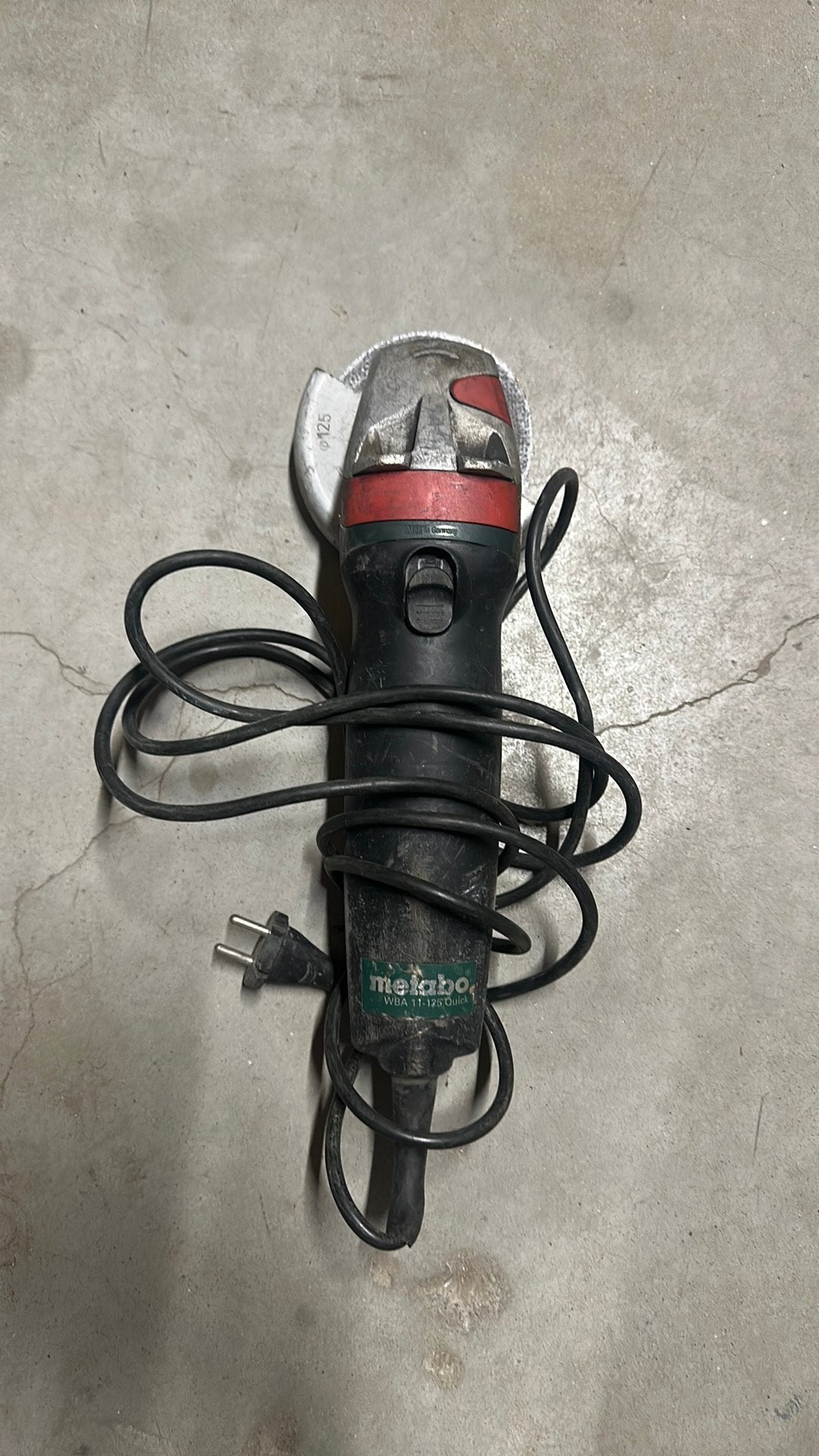 Metabo WBA 11-125 Quick haakse slijper – 1150W – 125mm, Ophalen of Verzenden, Gebruikt, 1000 watt of meer, Haakse handslijpmachine