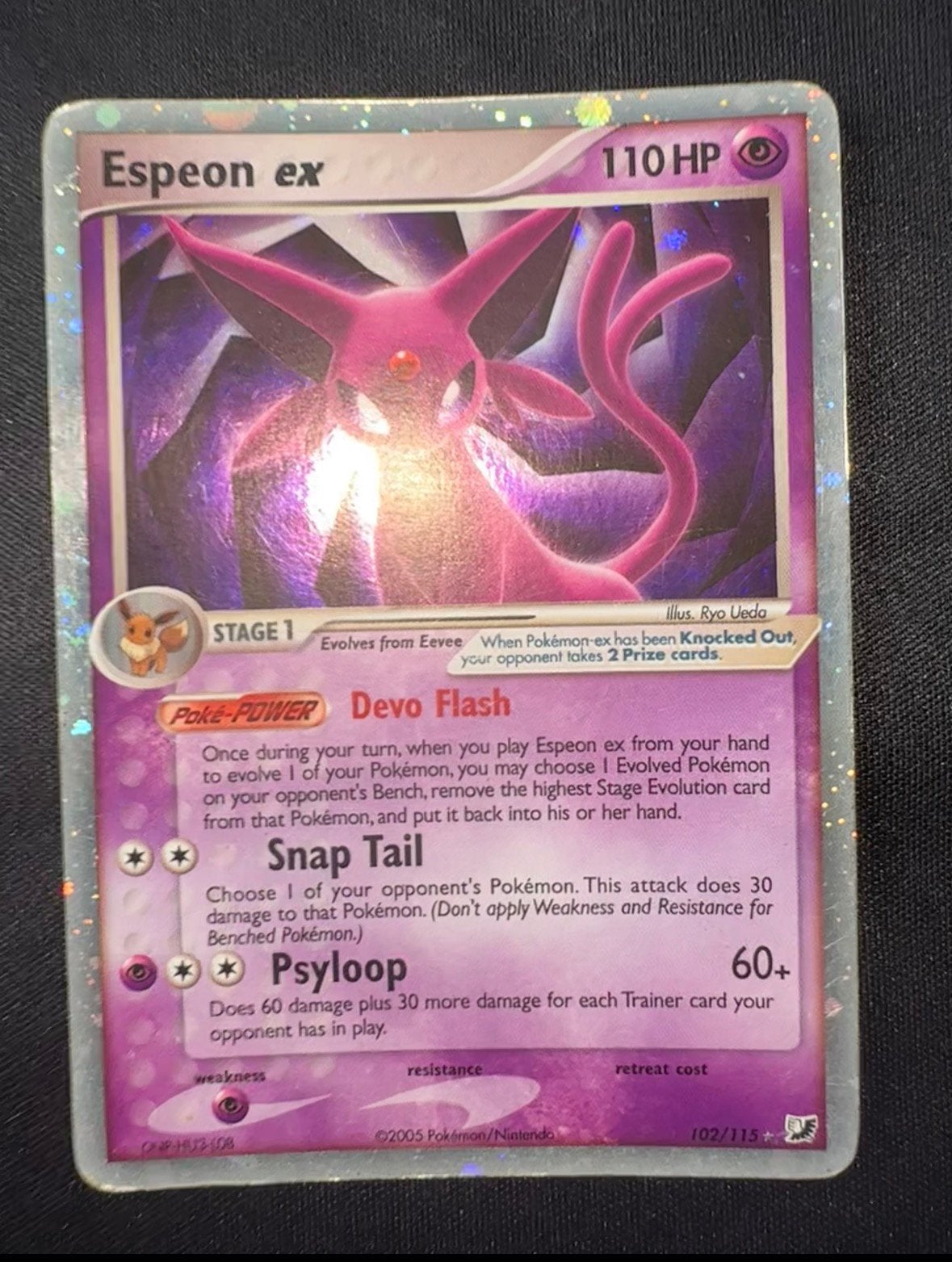 Espeon ex 102 Unseen forces, Hobby en Vrije tijd, Verzamelkaartspellen | Pokémon, Zo goed als nieuw, Ophalen of Verzenden