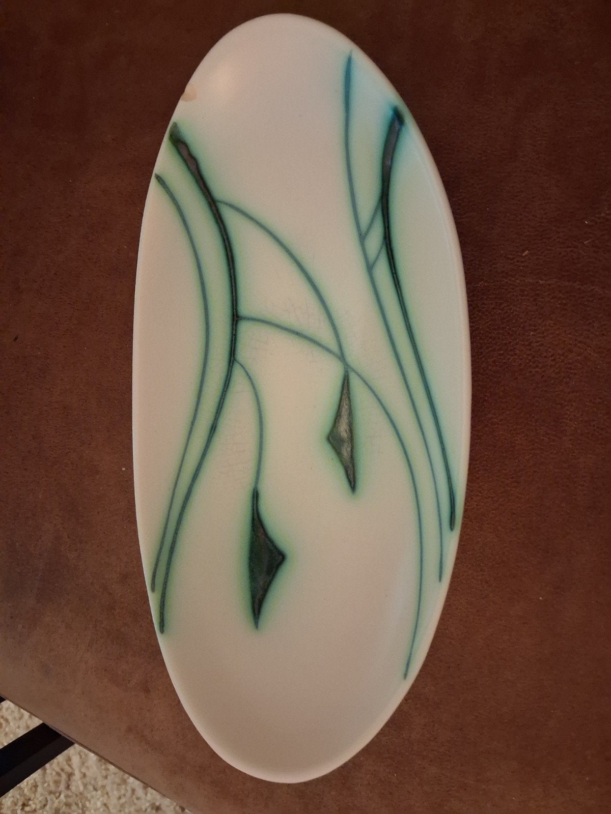 Flora Gouda Holland Handgeschilderde Ovale Schaal, Antiek en Kunst, Ophalen