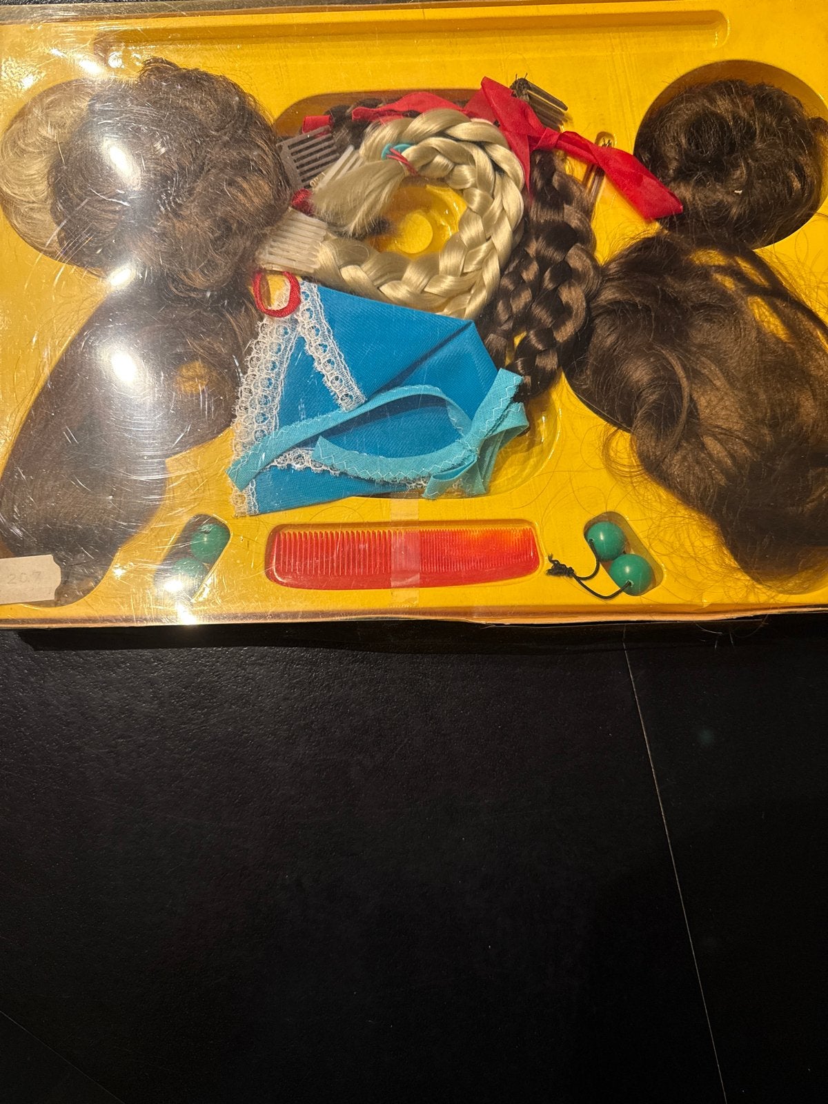 Vintage poppen pruiken en accessoires set, Ophalen, Gebruikt, Overige typen