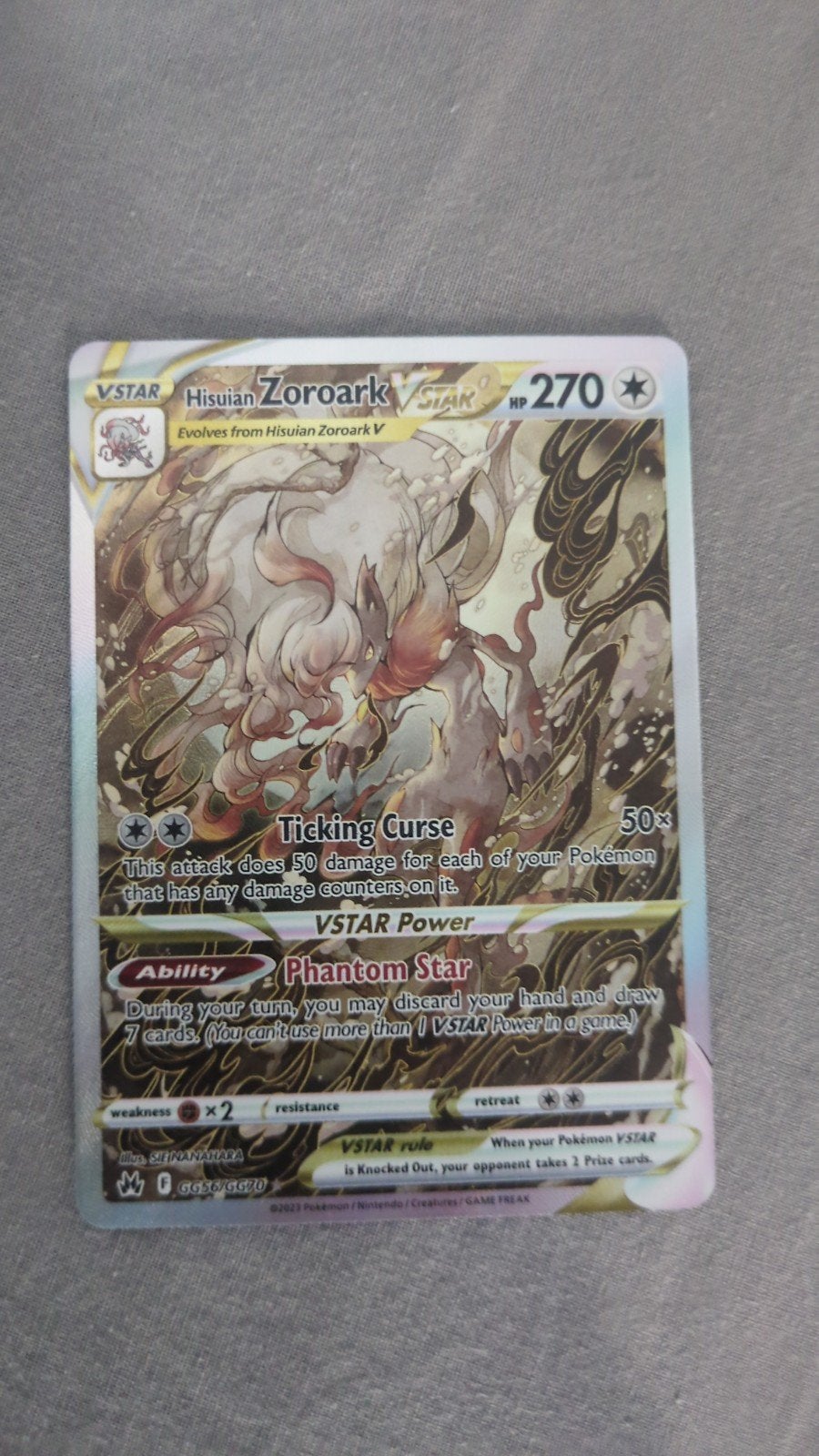 Hisuian Zoroark VSTAR Pokémon kaart, Ophalen of Verzenden, Zo goed als nieuw, Losse kaart
