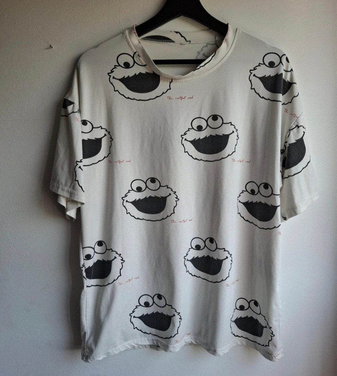 Koekiemonster T-shirt Maat L - Zo goed als nieuw, Maat 52/54 (L), Onbekend, Wit, Ophalen of Verzenden