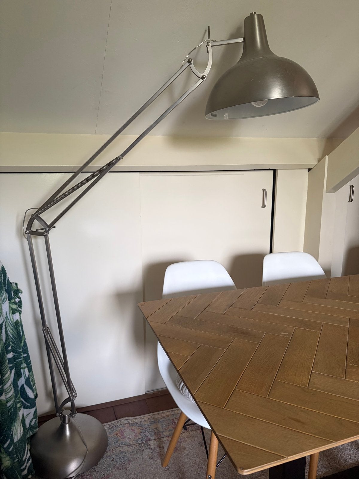 Grote verstelbare vloerlamp met industriële look, Ophalen, Gebruikt, Metaal, 200 cm of meer