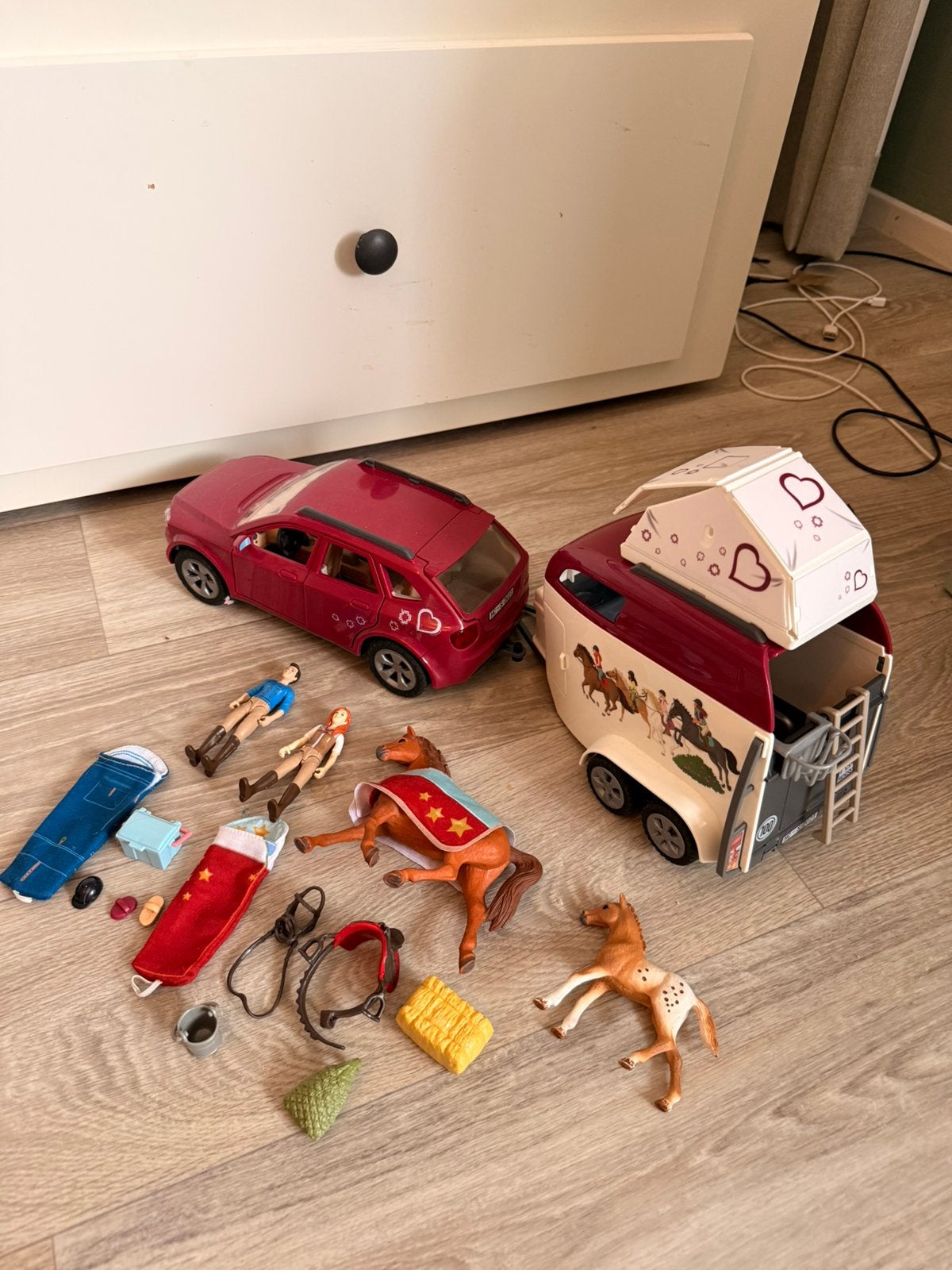Schleich HORSE CLUB 42535 – Auto + paardentrailer, Ophalen of Verzenden, Zo goed als nieuw
