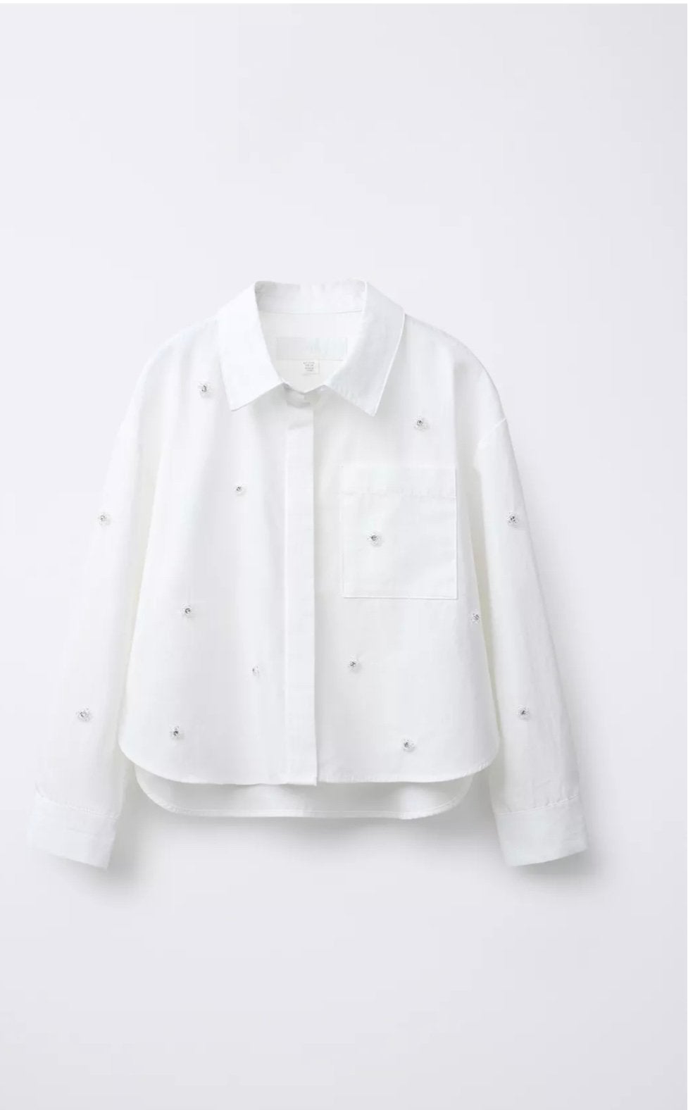 Blouse wit met bloemen zilver Zara maat 140, Ophalen of Verzenden, Zo goed als nieuw, Meisje, Overhemd of Blouse