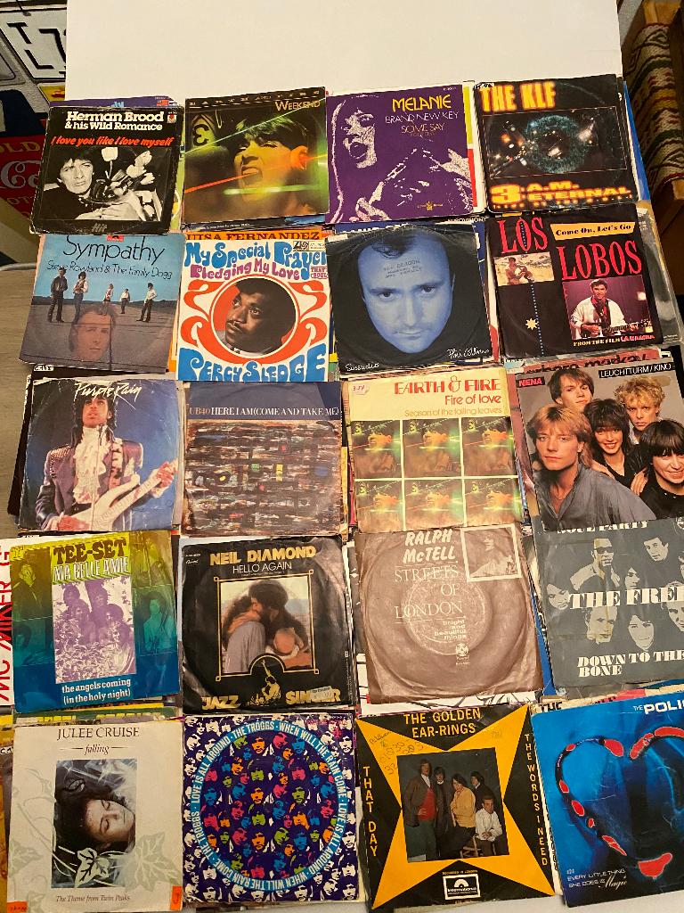 partij singles 200 stuks, Cd's en Dvd's, Vinyl Singles, Gebruikt, Fotohoes, Single, Pop, 7 inch, Ophalen of Verzenden