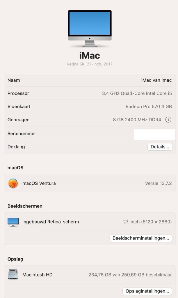 Foto 8 van partij 27 inch iMacs 2017/2020/2021