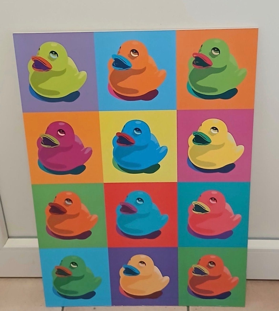 Vintage IKEA ANDY WARHOL Pop Schilderij Kleurrijk en Speels, Ophangklaar, Acrylverf, Hout, Ophalen of Verzenden