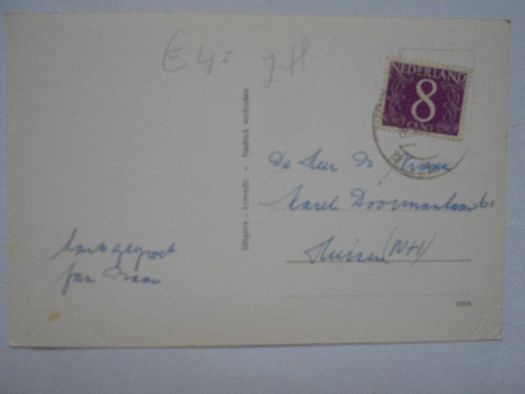 Dubbeldam de Achterweg - Zeldzame kaart uit 1958 Dubbeldam, Verzamelen, Ophalen of Verzenden, 1940 tot 1960, Gelopen, Zuid-Holland