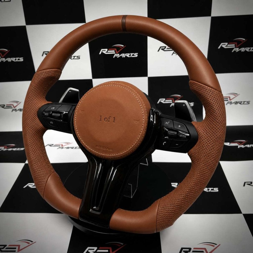 Custom cognac leren stuur voor BMW F en E modellen, Ophalen of Verzenden, RevParts, Info@revparts.nl, .