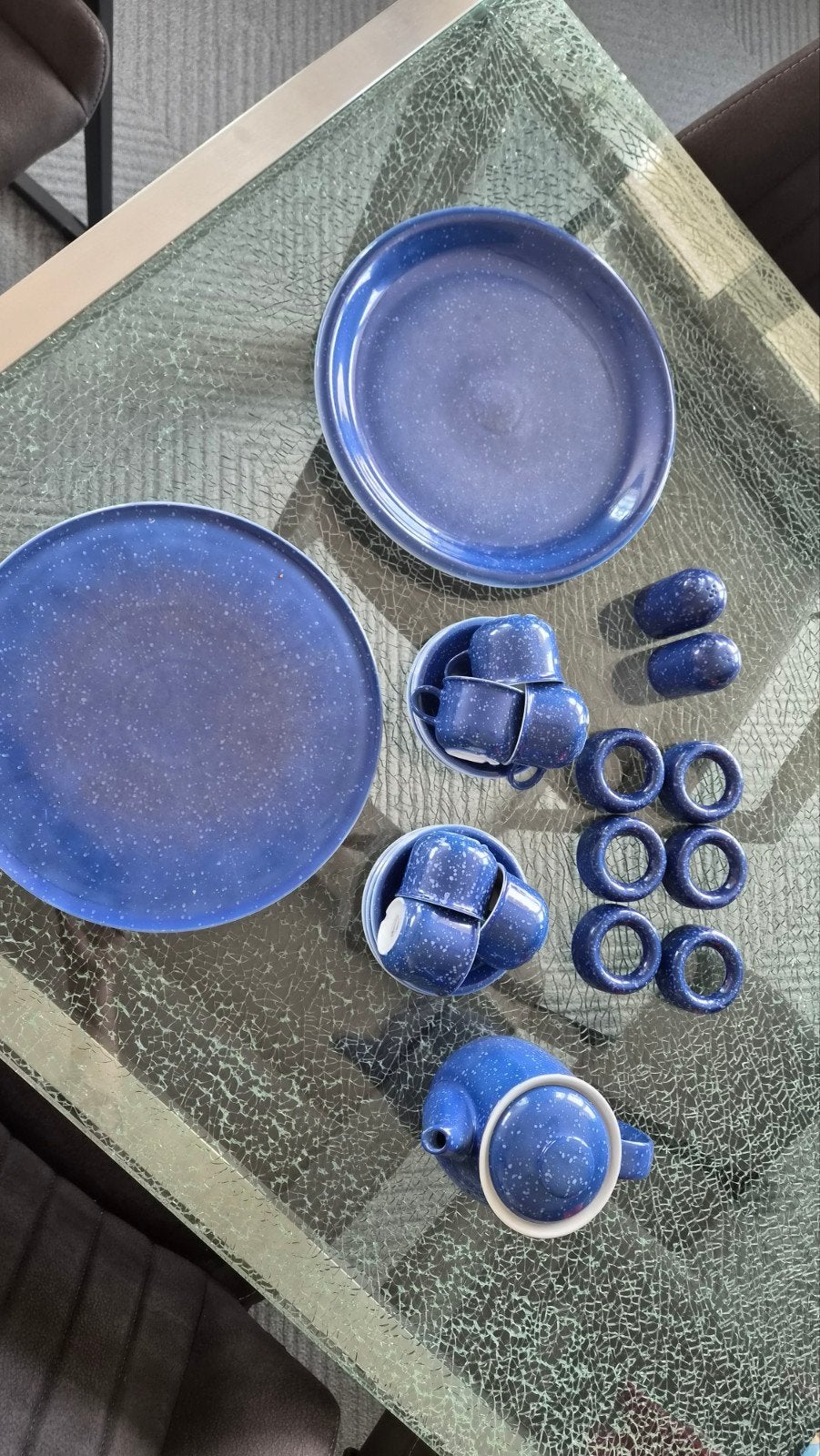 Arzberg servies, blauw, 17-delig, Huis en Inrichting, Arzberg, Ophalen of Verzenden, Zo goed als nieuw, Modern