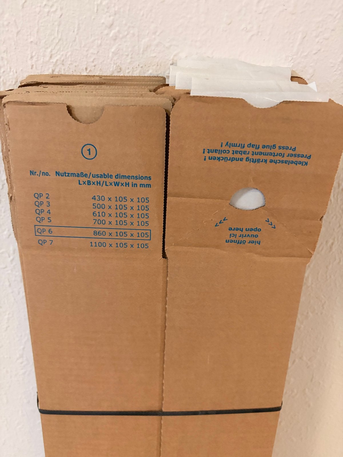 Nieuwe verzenddozen QP 6 (860x105x105 mm) - 10 stuks, Doos, Minder dan 40 cm, Nieuw, Minder dan 35 cm