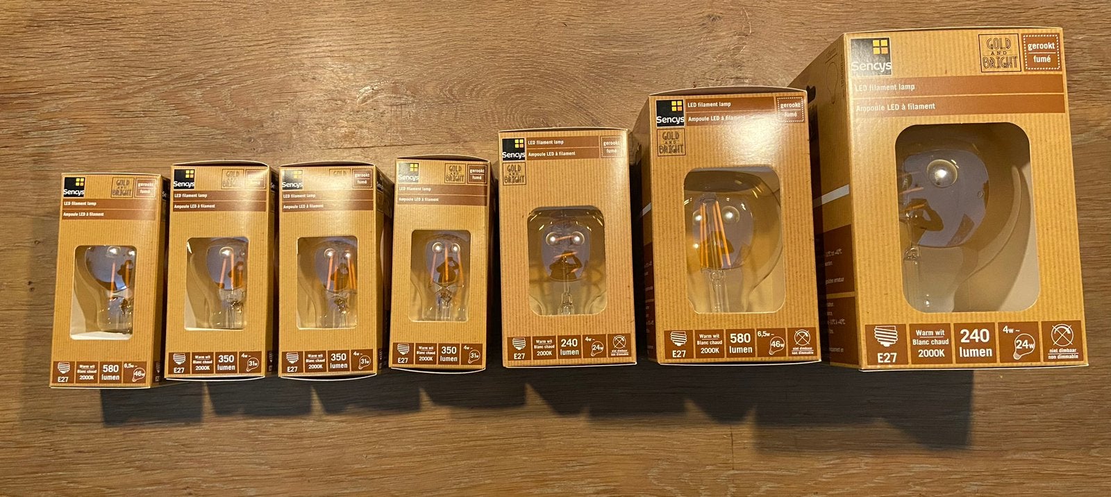 LED-lampenset nieuw, Led-lamp, Nieuw, Warm wit, E27 (groot)