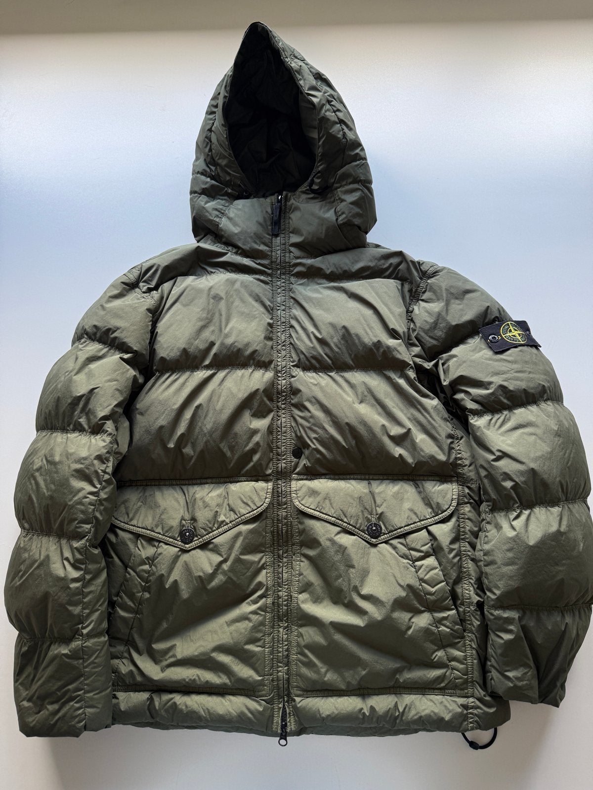 Stone Island Garment Dyed Crinkle Reps R-NY Down Jas, Ophalen of Verzenden, Zo goed als nieuw, Maat 56/58 (XL), Groen