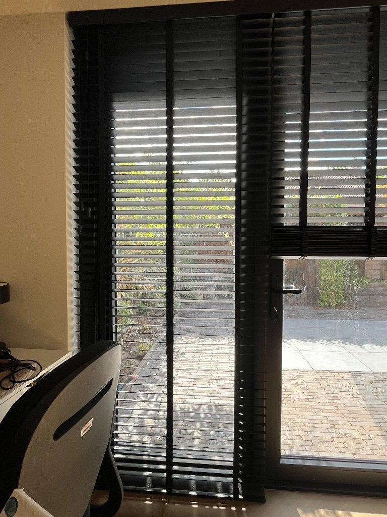 Houten Bamboe Jaloezieën zwart, Huis en Inrichting, Ophalen, Jaloezie, Overige merken, Zwart