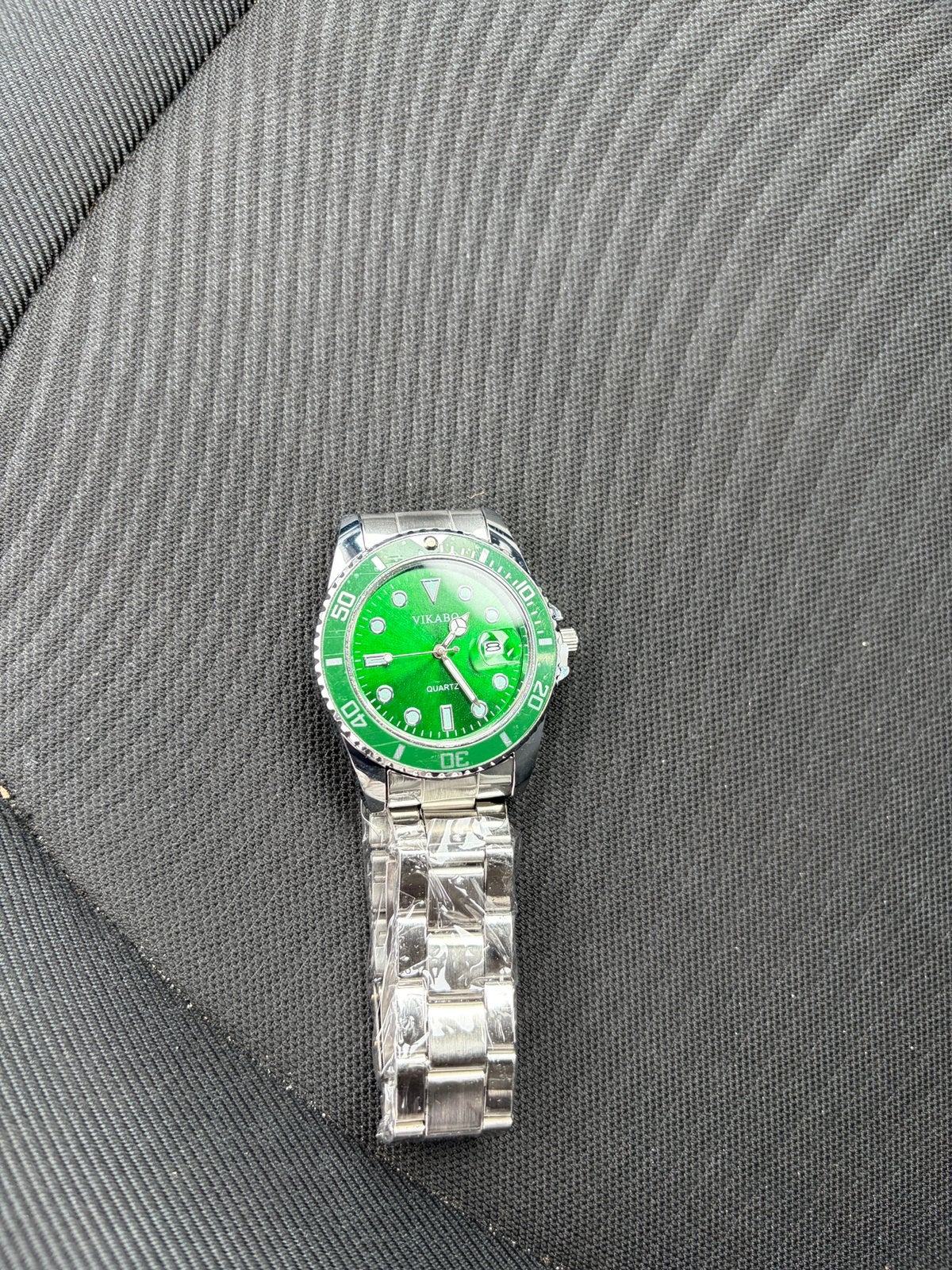 heren horloge zilver groen duiker stijl nieuw, Overige merken, Staal, Verzenden, Polshorloge