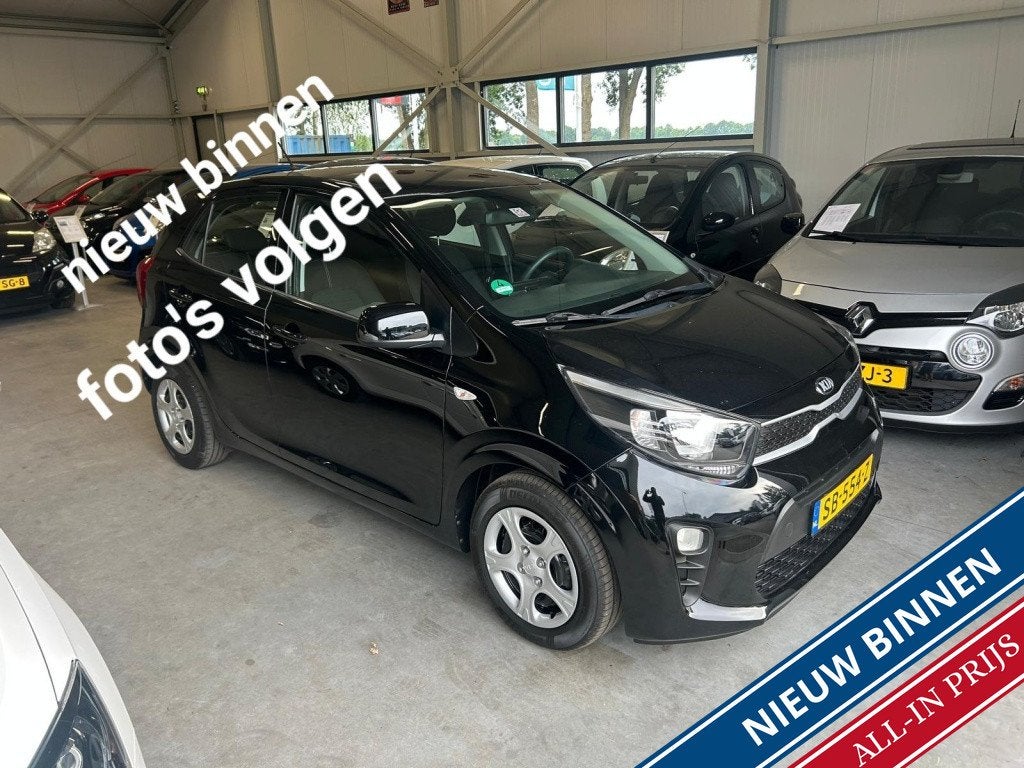 Kia Picanto 1.0 CVVT Eco.PlusL Bluetooth|Airco|Elec-pak, Auto's, Stof, Gebruikt, 4 stoelen, Zwart
