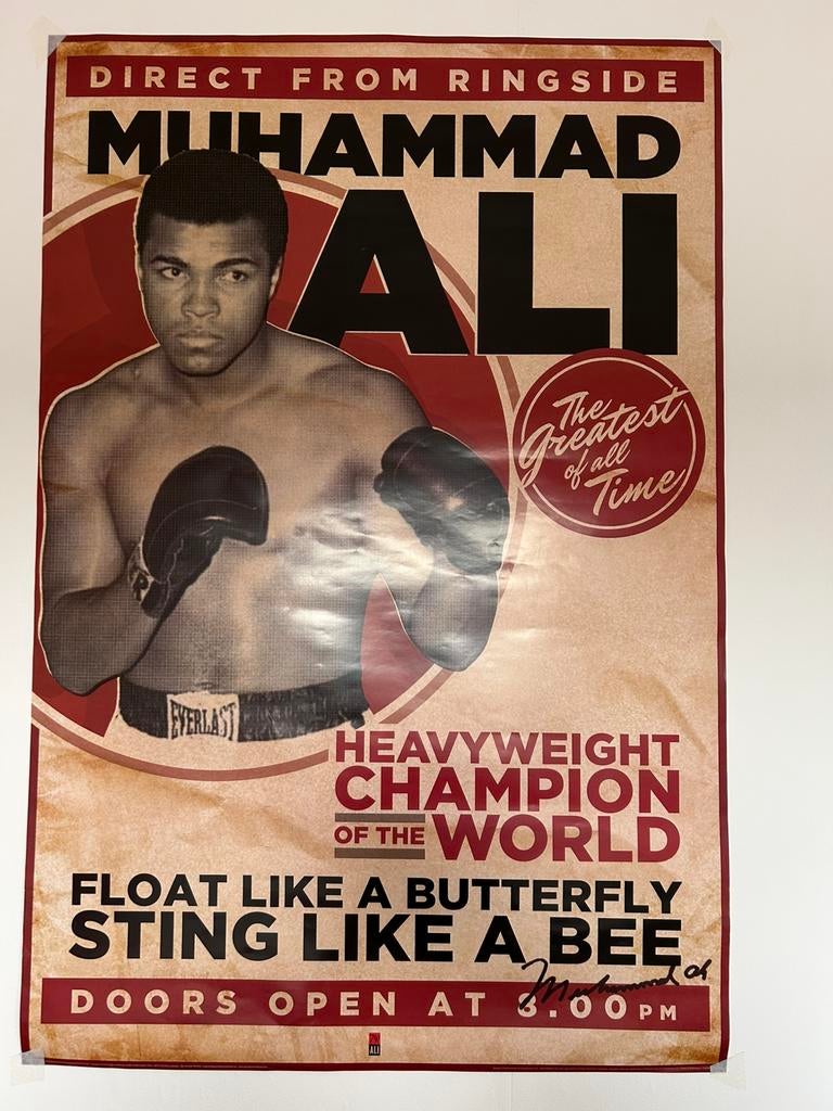 Muhammed Ali poster, Verzamelen, Ophalen of Verzenden, Zo goed als nieuw, A1 t/m A3, Film en Tv