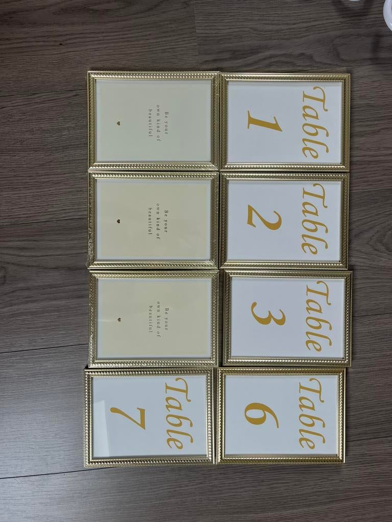 Fotolijstjes / table signage bruiloft, Ophalen, Zo goed als nieuw