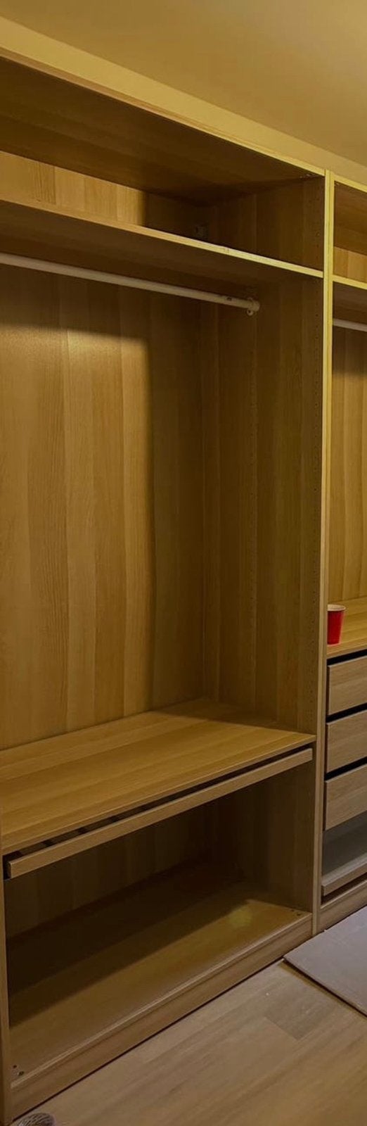 1 Ikea Pax kast eiken met plank en schoenenrek, Ophalen, 200 cm of meer, 50 tot 100 cm, Zo goed als nieuw