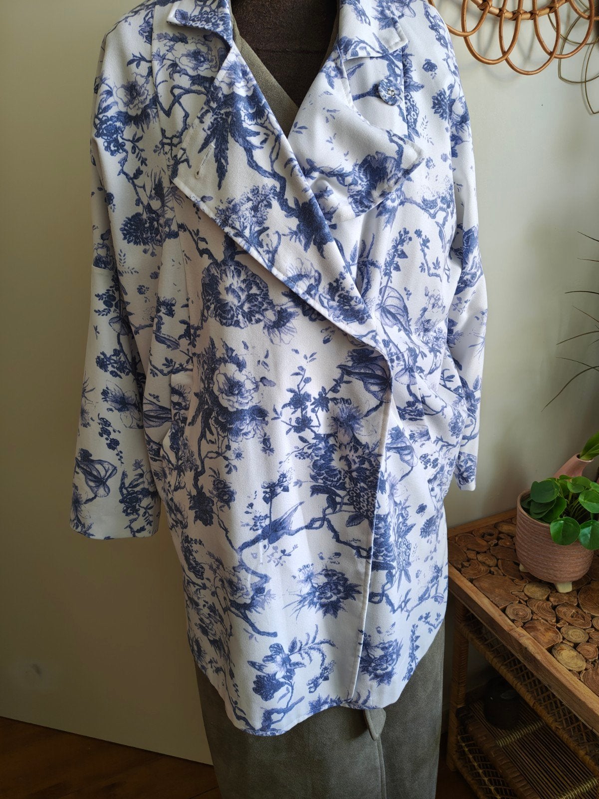 blazer jasje baggy maat 42  m l xl blauw, Ophalen of Verzenden, Zo goed als nieuw, Maat 46/48 (XL) of groter, Blauw