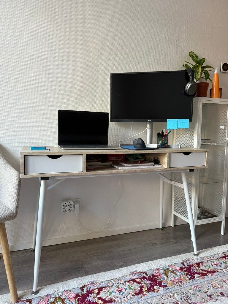 Desk with 2 drawers – 120x48x78 cm, Ophalen, Zo goed als nieuw, 48 cm, 120 cm