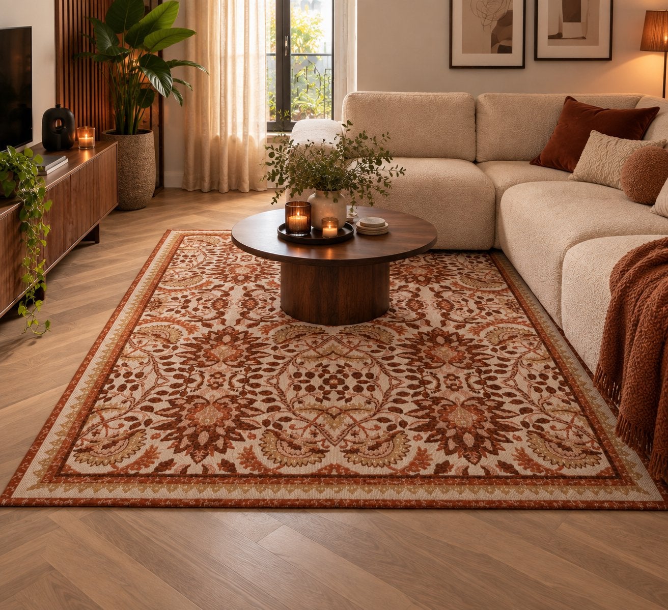 Titel:  Prachtig vloerkleed 160x230 cm – zo goed als nieuw, Huis en Inrichting, Ophalen, Beige, 150 tot 200 cm, 200 cm of meer