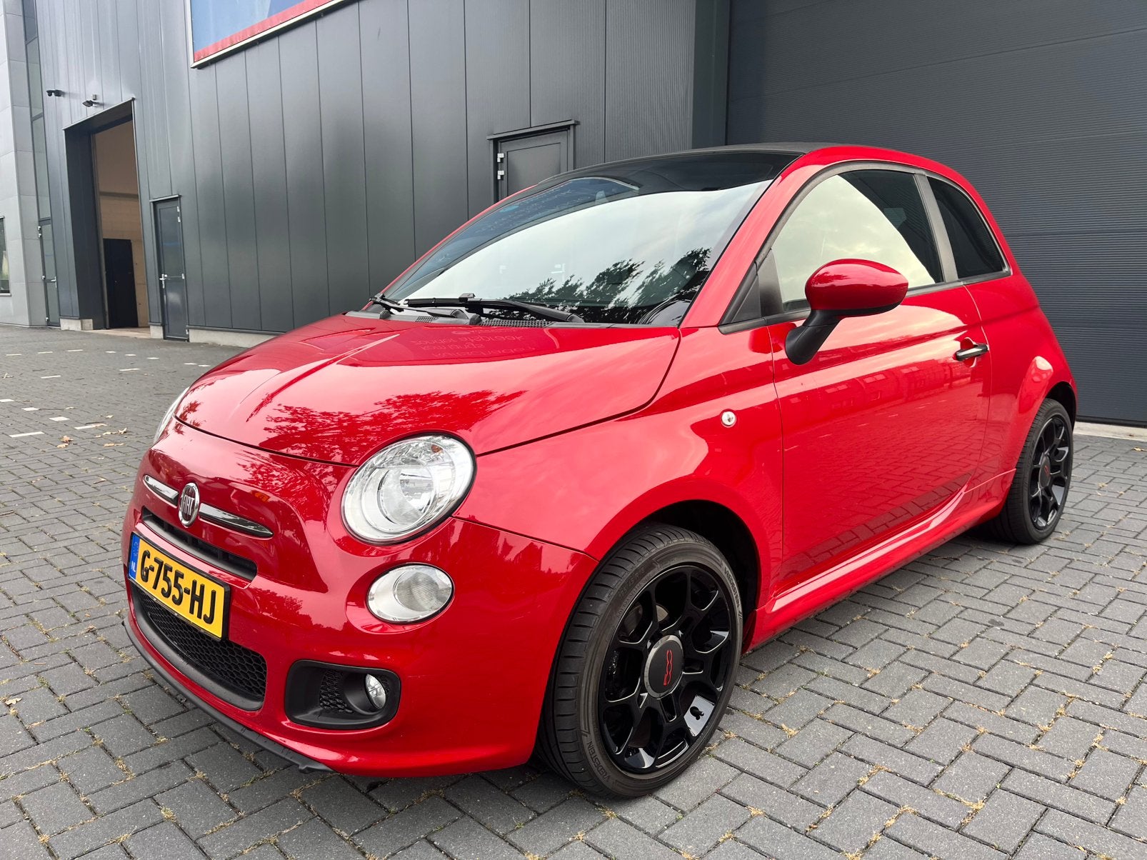 Fiat 500 1.2 C Lounge lederen bekleding goed onderhouden, Auto's, Voorwielaandrijving, 4 cilinders, Cabriolet, Handgeschakeld