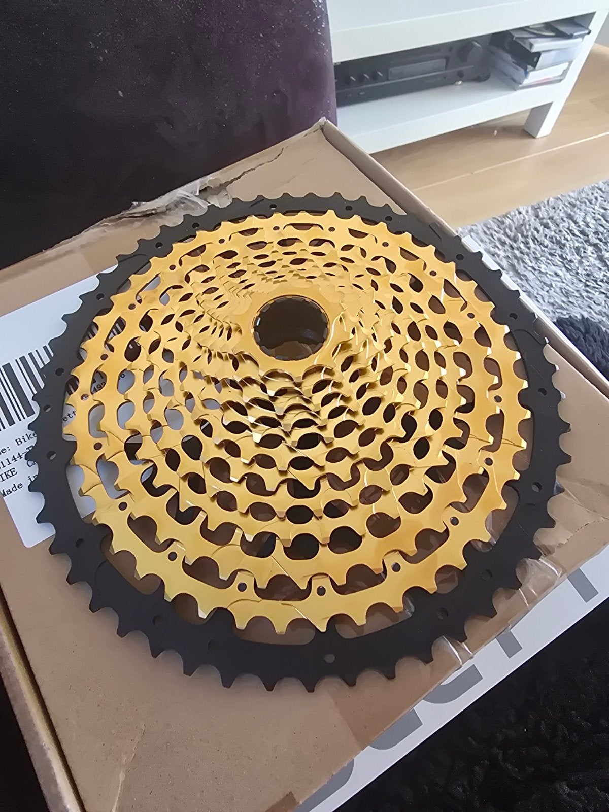 Kettingblad gouden stijl met zak vol fietsketting onderdelen, Onbekend, Ophalen of Verzenden, Racefiets, Derailleur of Ketting