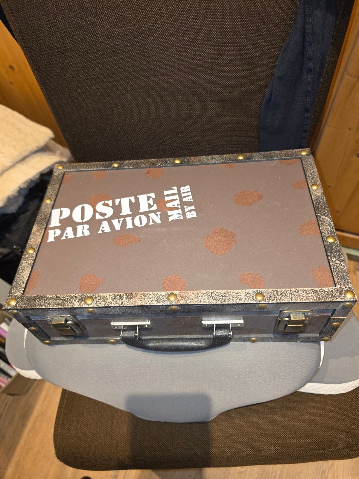 Decoratieve Koffer 'Poste Par Avion' - Vintage Stijl, Ophalen of Verzenden, Gebruikt