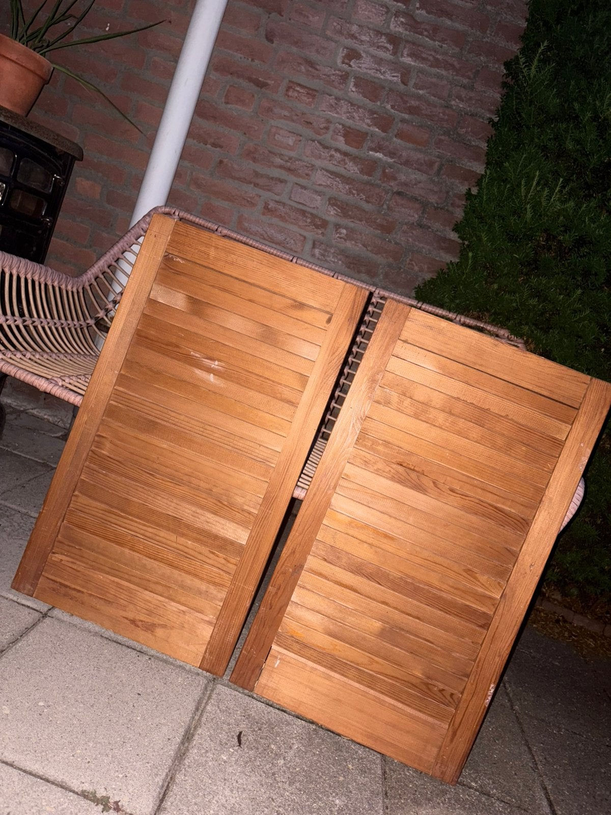 Houten vouwdeuren / luiken, set van 2, Ophalen, Gebruikt, Minder dan 80 cm, Overige typen
