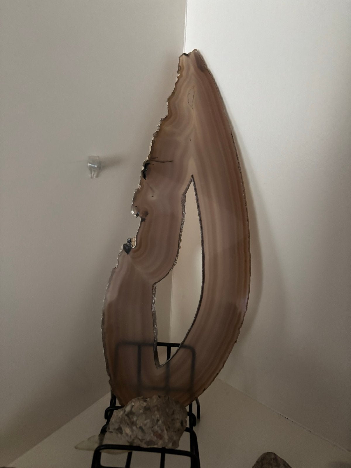 Decoratieve Agaat Plak op Standaard, Ophalen, Gebruikt