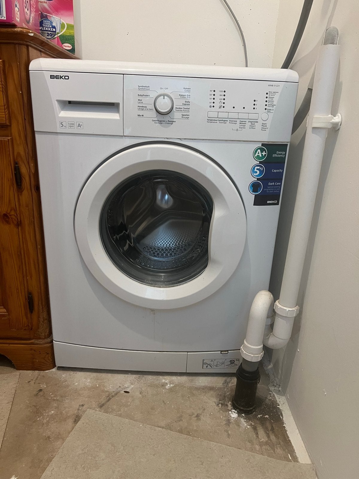 Beko WMB 51221 Wasmachine - 5 kg, A+ energieklasse, Ophalen, 1200 tot 1600 toeren, Gebruikt, 4 tot 6 kg