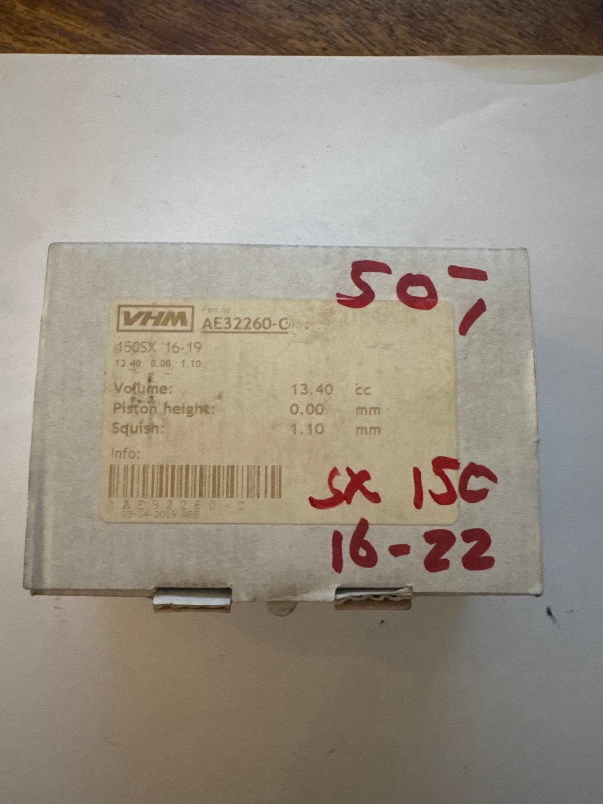 VHM Binnenkopje KTM SX 150 (2016-2022) - 13.40cc, Ophalen of Verzenden