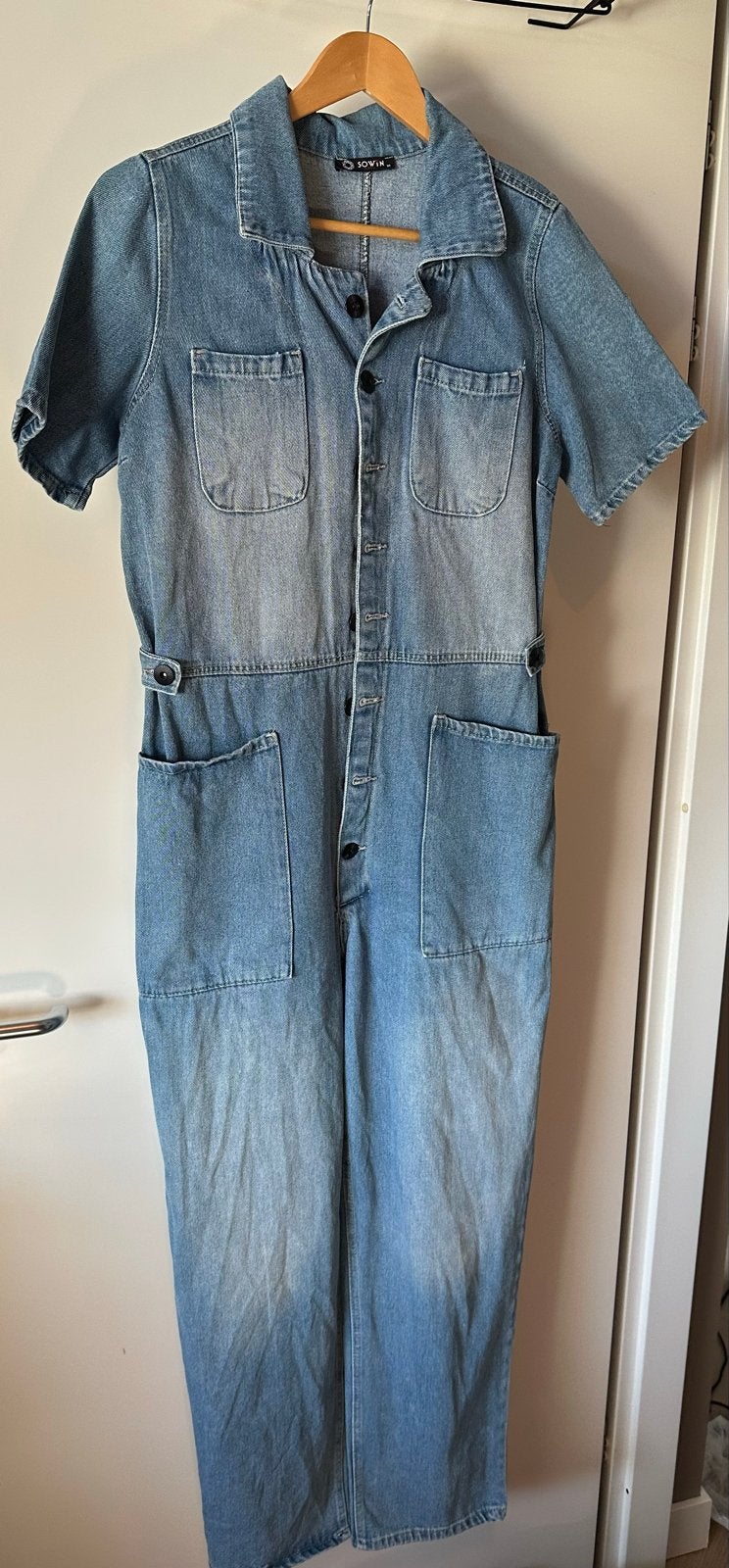 Denim jumpsuit maat M, Kleding | Dames, Jumpsuits, Ophalen of Verzenden, Gedragen, Maat 38/40 (M), Blauw