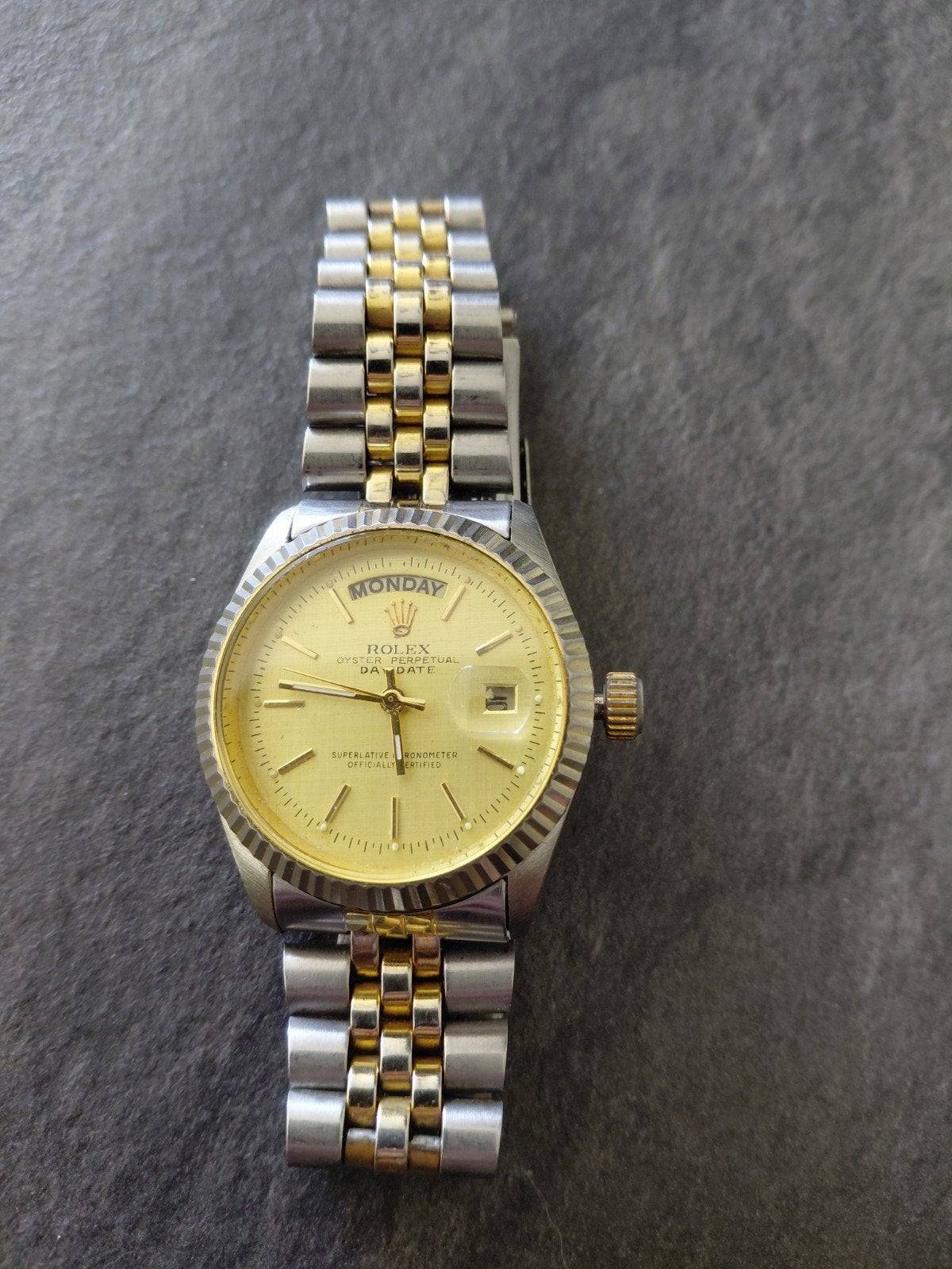 Rolex Day-Date Polshorloge Goud/Staal, Sieraden, Tassen en Uiterlijk, Staal, Gebruikt, Rolex, Polshorloge