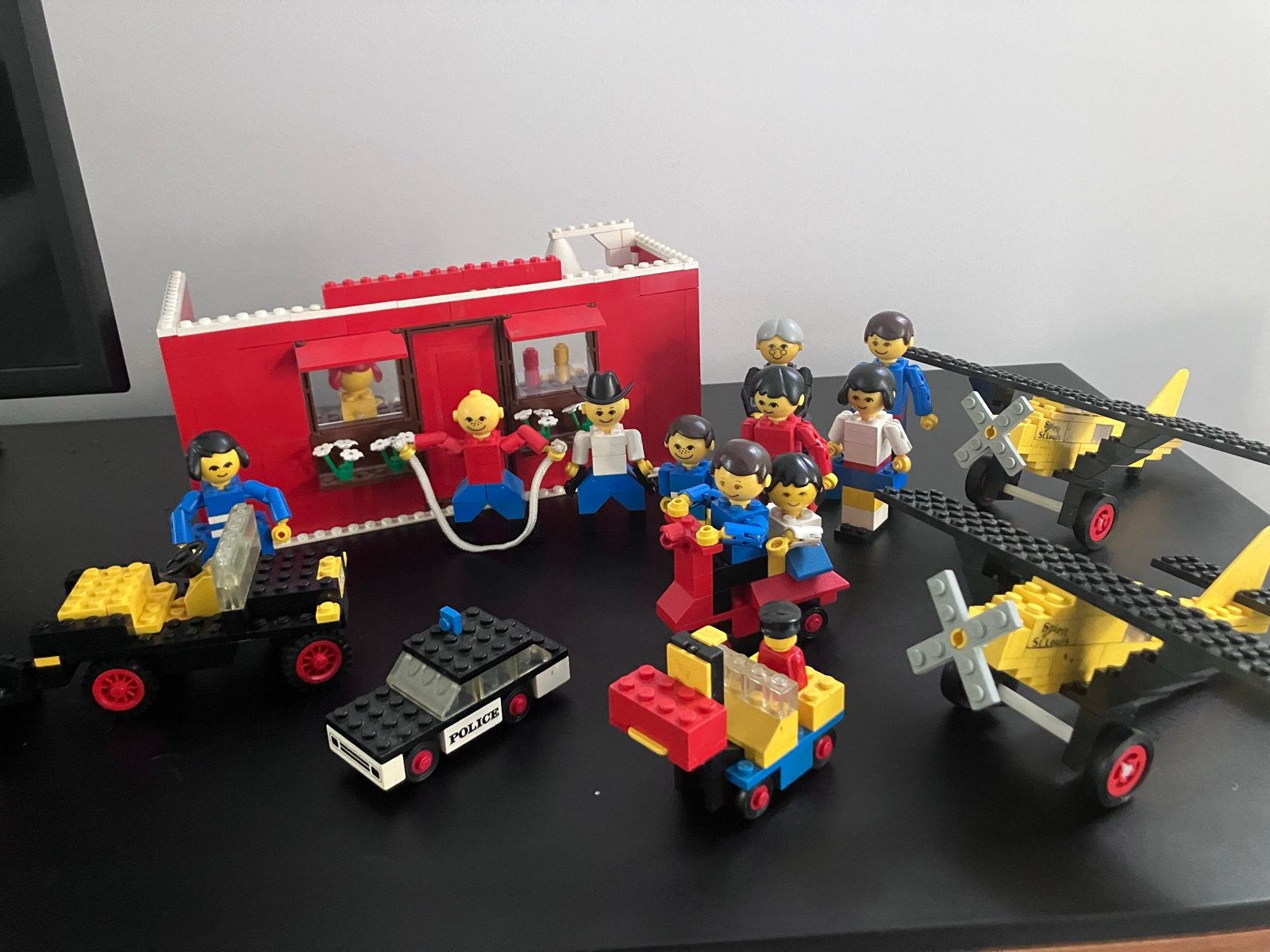 Vintage Lego set met figuren en voertuigen, Kinderen en Baby's, Gebruikt, Overige thema's, Compleet, Lego